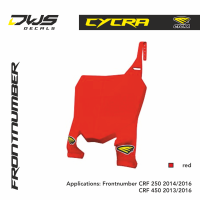 Cycra plastics CRF 250 2014 2015 2016 CRF 450 2013 2014 2015 2016 frontnumber voornummer DWS decals red rood rot