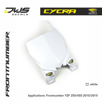 Cycra frontnumber YZF 250 / 450 2010 2011 2012 2013 2014 2015 dws decals white