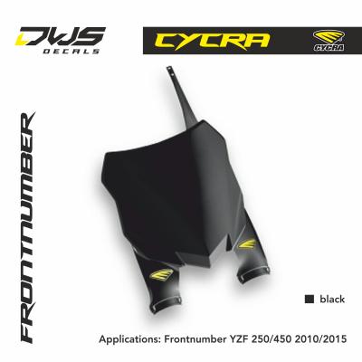 Cycra frontnumber YZF 250 / 450 2010 2011 2012 2013 2014 2015 dws decals black