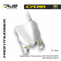 Cycra frontnumber KXF 250 450 2013 2014 2015 dws decals plastics white weiss wit