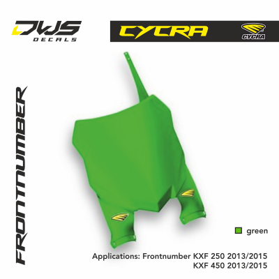 Cycra frontnumber KXF 250 450 2013 2014 2015 dws decals plastics green groen grun