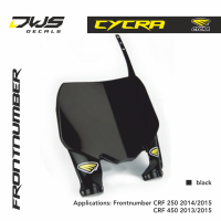 Cycra frontnumber CRF 250 2014 2015 CRF 450 2013 2014 2015 dws decals plastics black schwarz zwart