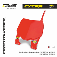Cycra frontnumber CRF 250 2014 2015 CRF 450 2013 2014 2015 dws decals plastics red rood rot