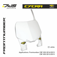 Cycra frontnumber CRF 250 2014 2015 CRF 450 2013 2014 2015 dws decals plastics wit white weiss