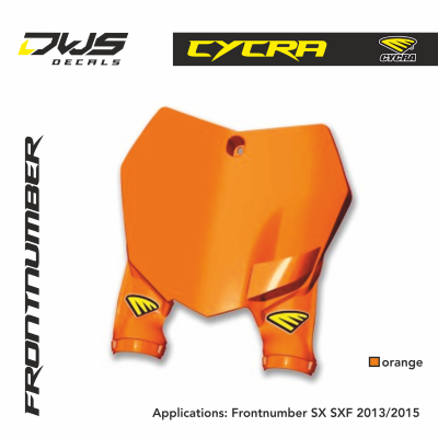 Cycra Frontnumber Sx SXF 2013 2014 2015 dws decals orange oranje 
