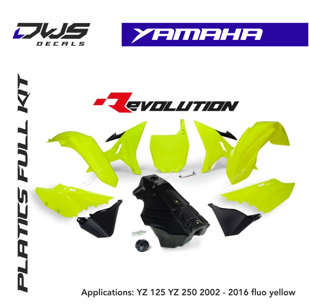 Yamaha Plastics YZ 125 / 250 2002 /2016 REVOLUTION Fluor Yellow