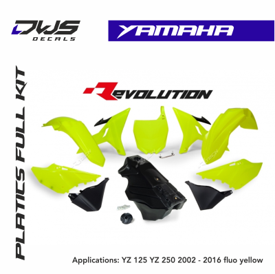 Yamaha revolution racetech plastic kit dws decals fluo yellow