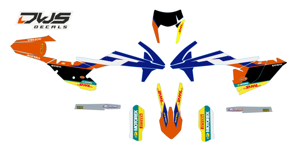Volledige stickerset KTm EXC EXC-F 125 XC-W 150 XC-W 250 350 450 500 viertakt 2017 Model 1 Decals dekor design graphics aufklebe stickerset nummerset dws mx