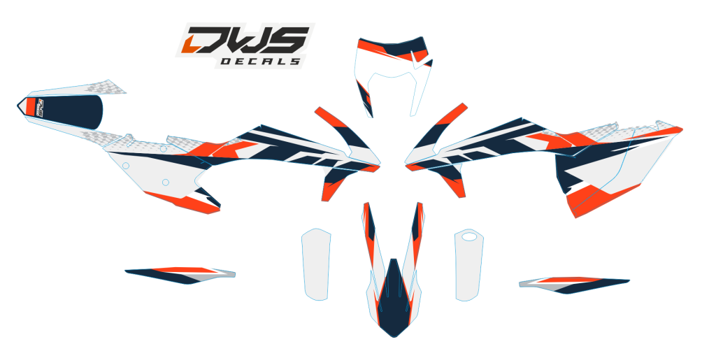 Volledige stickerset KTm EXC EXC-F 125 XC-W 150 XC-W 250 350 450 500 viertakt 2017 Model 2 Decals dekor design graphics aufklebe stickerset nummerset dws mx
