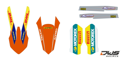 Radiaset KTm EXC EXC-F 125 XC-W 150 XC-W 250 350 450 500 viertakt 2017 Model 1 Decals dekor design graphics aufklebe stickerset nummerset dws mx