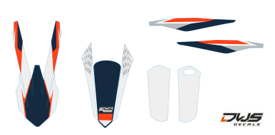 Trimset KTm EXC EXC-F 125 XC-W 150 XC-W 250 350 450 500 viertakt 2017 Model 2 Decals dekor design graphics aufklebe stickerset nummerset dws mx