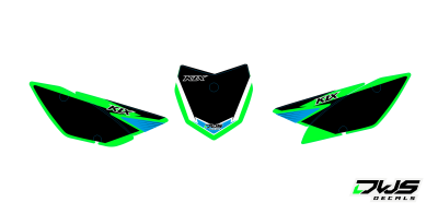 Nummerset Kawasaki KLX 110 2010 2011 2012 2013 2014 2015 2016 Decals dekor design graphics aufklebe stickerset nummerset dws mx