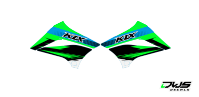 radiaset Kawasaki KLX 110 2010 2011 2012 2013 2014 2015 2016 Decals dekor design graphics aufklebe stickerset nummerset dws mx