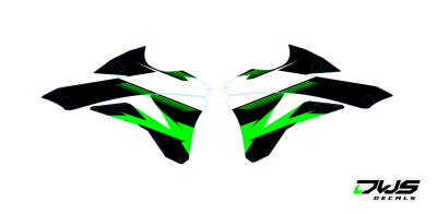Radiaset Kawasaki KX 85 100 2014 2015 2016 model 2 Decals dekor design graphics aufklebe stickerset nummerset dws mx