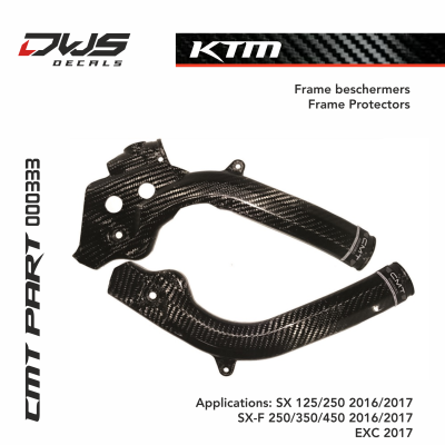 KTM CMT carbon parts carbon delen frame protectors frame beschermers dws decals Applications: SX 125/250 2016/2017 SX-F 250/350/450 2016/2017 EXC 2017