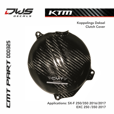 KTM CMT carbon clutch cover carbonnen koppelings deksel dws decals Applications: SX-F 250/350 2016 2017 EXC 250 /350 2017