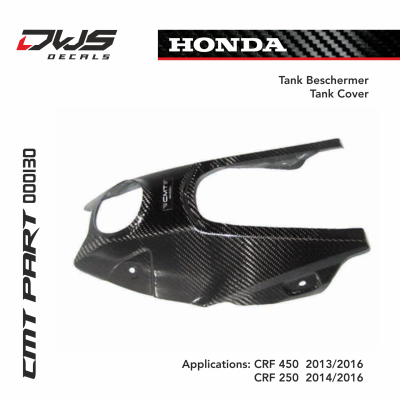 Honda cmt carbonnen tank beschermer carbon tank cover carbon parts dws decals Applications: CRF 450  2013 2014 2015 2016 CRF 250 2014 215 2016