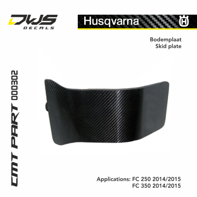 Husqvarna CMT carbonnen bodemplaat carbon skidplate carbon parts dws decals Applications: FC 250 2014 2015 FC 350 2014 2015 