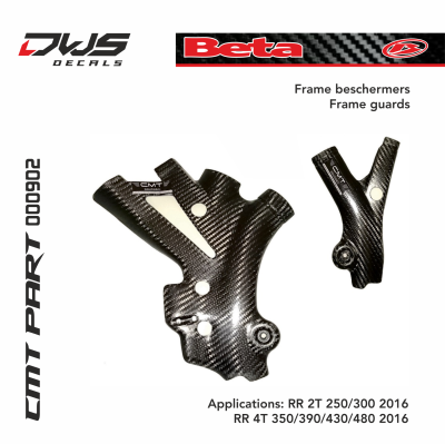 beta cmt carbonnen frame beschermers carbon frame guards carbon parts dws decals Applications: RR 2T 250/300 2016 RR 4T 350/390/430/480 2016 