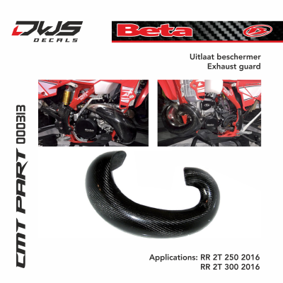 beta cmt carbonnen uitlaat beschermer carbonexhaust guards carbon parts dws decals Applications: RR 2T 250 2016 RR 2T 300 2016  