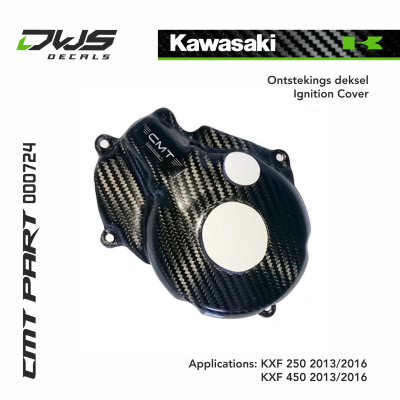 kawasaki cmt carbonnen onstekings deksel carbon ignition cover dws decals carbon parts Applications: KXF 250 2013 2014 2015 2016 KXF 450 2013 2014 2015 2016