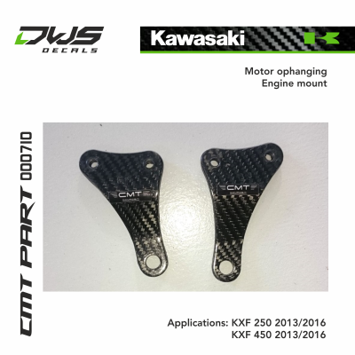 kawasaki cmt carbonnen motor ophanging carbon engine mount dws decals carbon parts Applications: KXF 250 2013 2014 2015 2016 KXF 450 2013 2014 20152016
