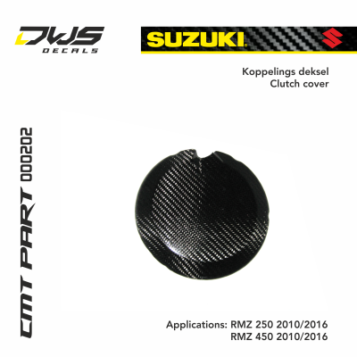 suzuki cmt carbonnen koppleings deksel carbon clutch cover dws decals carbon parts Applications:  RMZ 250 2010 2011 2012 2013 2014 2015 2016 RMZ 450 2010 2011 2012 2013 2014 2015 2016