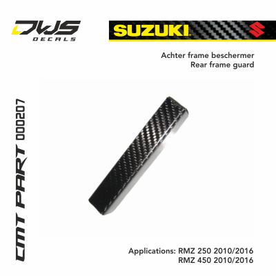 suzuki cmt carbonnen achter frame beschermer rear frame guard dws decals carbon parts Applications:  RMZ 250 2010 2011 2012 2013 2014 2015 2016 RMZ 450 2010 2011 2012 2013 2014 2015 2016