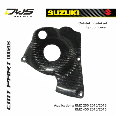 suzuki cmt Carbonnen Ontstekingsdeksel Carbon  Ignition cover dws decals carbon parts Applications:  RMZ 250 2010 2011 2012 2013 2014 2015 2016 RMZ 450 2010 2011 2012 2013 2014 2015 2016