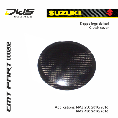 suzuki cmt Carbonnen Koppelings deksel Carbon Clutch cover dws decals carbon parts Applications:  RMZ 250 2010 2011 2012 2013 2014 2015 2016 RMZ 450 2010 2011 2012 2013 2014 2015 2016