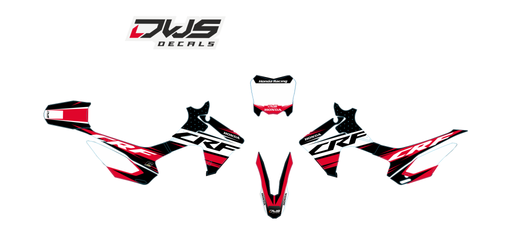 Complete stickerset Honda CRF 110F 2013 2014 2015 2016 2017 model 2 rood red rot Decals dekor design graphics aufklebe stickerset nummerset dws mx