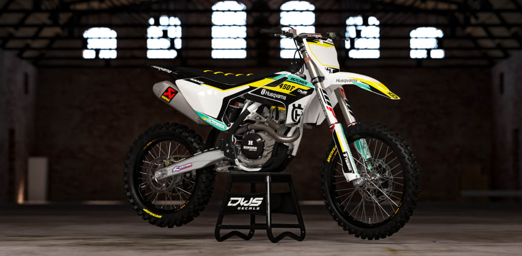 Complete stickerset Husqvarna TC 125 FC 250 350 450 FS 450 2016 2017 geel zwart gelb schwarz yellow black Decals dekor design graphics aufklebe stickerset nummerset dws mx