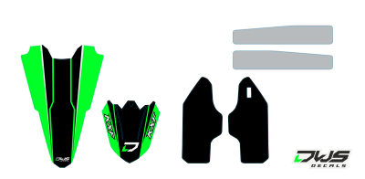 Trimset Kawasaki KXF 250 2017 2018 Decals dekor design graphics aufklebe stickerset nummerset dws mx groen green grun