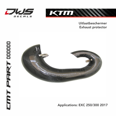 KTM CMT carbon exhaust protector 2017 carbonnen uitlaatbeschermer 2017 Applications: EXC 250 300 2017 DWS decals mx