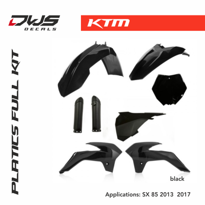 KTM plastics sx 85 2013 2014 2015 2016 2017 acerbis white black replica dws decals oem mx graphics