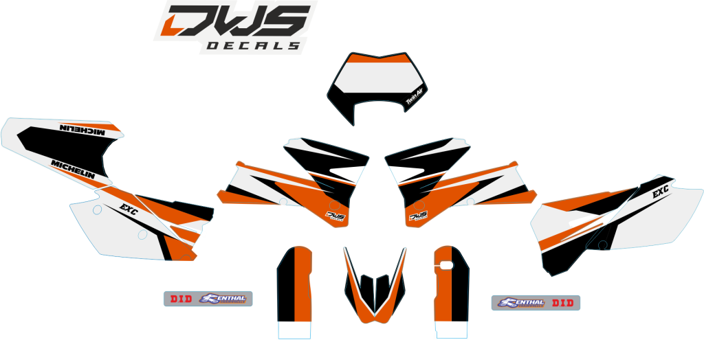 Complete Stickerset graphix EXC 2005 2006 2007 Model 2 Decals dekor design graphics aufklebe stickerset nummerset dws mx