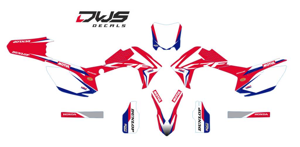 Complete stickerset Honda crf 450 2013 2014 2015 2016 Honda Crf 250 2014 2015 2016 Decals dekor design graphics aufklebe stickerset nummerset dws mx model 8 Honda factory look 2017