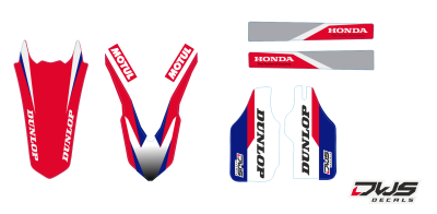 Trimset Honda crf 450 2013 2014 2015 2016 Honda Crf 250 2014 2015 2016 Decals dekor design graphics aufklebe stickerset nummerset dws mx model 8 Honda factory look 2017