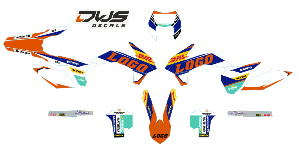 Complete stickerset KTM EXC F 125 250 350 450 500 2013 2014 2015 2016 Model 2Decals dekor design graphics aufklebe stickerset nummerset dws mx model 3 graphix