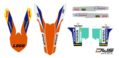 Trimset KTM EXC F 125 250 350 450 500 2013 2014 2015 2016 Model 2Decals dekor design graphics aufklebe stickerset nummerset dws mx model 3 graphix