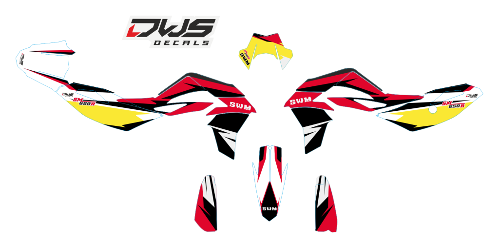 Complete stickerset SWM 650 R 2016 Decals dekor design graphics aufklebe stickerset nummerset dws mx graphix