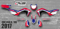 Complete Stickerset Honda CRf 450 R XR 2017 Decals dekor design graphics aufklebe stickerset nummerset dws mx model 1 Honda factory look 2017 graphic rear fender front fender forkprotectors radiator scoops numberplate