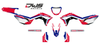 Complete Stickerset Honda CRf 450 R XR 2017 Decals dekor design graphics aufklebe stickerset nummerset dws mx model 1 Honda factory look 2017 graphic rear fender front fender forkprotectors radiator scoops numberplate