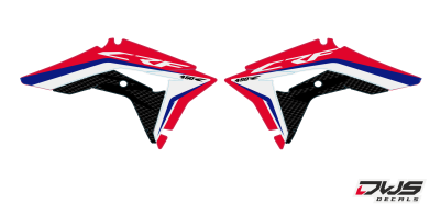 Radiaset Honda CRf 450 R XR 2017 Decals dekor design graphics aufklebe stickerset nummerset dws mx model 1 Honda factory look 2017 graphic radiator scoops 