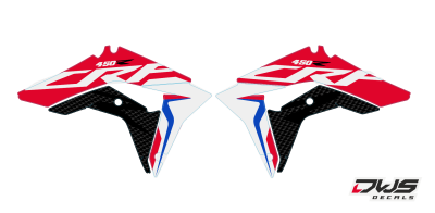 radiaset Honda CRf 450 R XR 2017 Decals dekor design graphics aufklebe stickerset nummerset dws mx model 1 Honda factory look 2017 graphic rear fender front fender forkprotectors