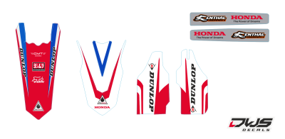 Trimset Honda CRf 450 R XR 2017 Decals dekor design graphics aufklebe stickerset nummerset dws mx model 1 Honda factory look 2017 graphic rear fender front fender forkprotectors