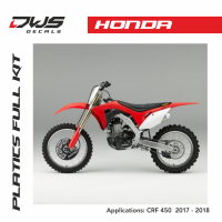 Honda plastics CRF 450 2017 oem replica black zwart red rood Ufo dws decals