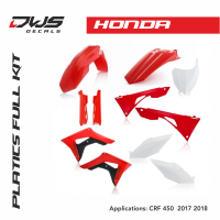 Honda plastics CRF 450 2017 2018 2019 CRF 250 2018 2019 oem replica black zwart red rood Ufo dws decals