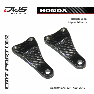 Honda cmt carbonnen blok steunen carbon engine mount carbon parts dws decals Applications: CRF 450 2017