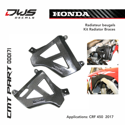 Honda cmt carbonnen radiateur beugels carbon radiator braces  carbon parts dws decals Applications: CRF 450 2017